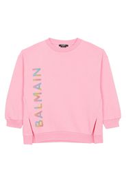 Balmain Kids logo-print cotton sweatshirt - 550