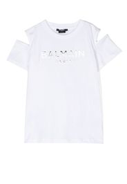 Balmain Kids logo-print cotton T-Shirt - Bianco