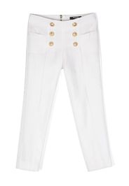 Balmain Kids embossed-buttons trousers - Bianco