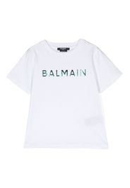 Balmain Kids raised logo cotton T-shirt - Bianco