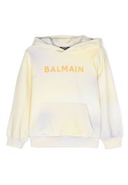 Balmain Kids logo-print hoodie - Giallo