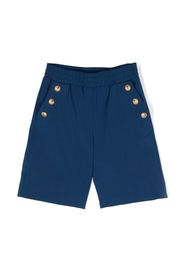 Balmain Kids button-embossed wool shorts - Blu