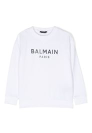 Balmain Kids logo-print cotton sweatshirt - Bianco