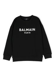 Balmain Kids logo-print cotton sweatshirt - Nero