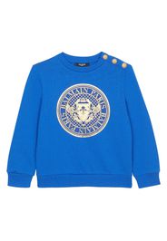 Balmain Kids Felpa con stampa - Blu