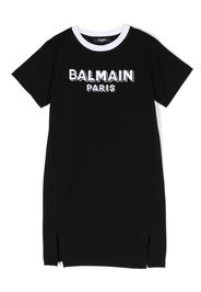 Balmain Kids logo-print T-shirt dress - Nero