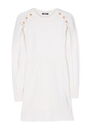 Balmain Kids ribbed-knit buttoned dress - Toni neutri