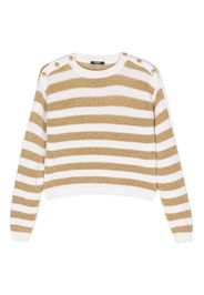 Balmain Kids stripe-pattern jumper - Bianco