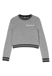 Balmain Kids logo-print wool sweatshirt - Grigio