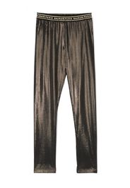 Balmain Kids metallic-effect logo-waistband leggings - Nero