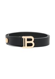 Balmain Kids Cintura in pelle con placca logo - Nero