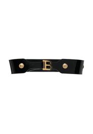 Balmain Kids logo-buckle leather belt - Nero