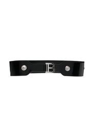 Balmain Kids logo-buckle leather belt - Nero