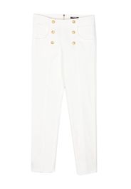 Balmain Kids embossed-button detail trousers - Bianco