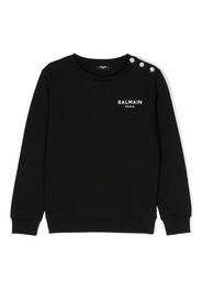 Balmain Kids logo-print cotton sweatshirt - Nero