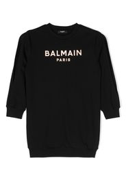 Balmain Kids Abito modello felpa con stampa - Nero