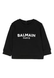 Balmain Kids logo-embroidered cotton sweatshirt - Nero