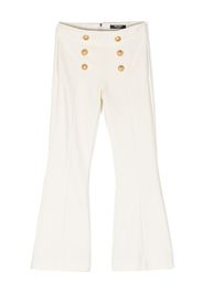 Balmain Kids decorative-button flared trousers - Bianco