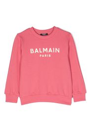 Balmain Kids logo-print cotton sweatshirt - Rosa