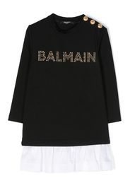 Balmain Kids logo-embellished sweatshirt dress - Nero