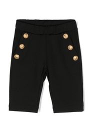 Balmain Kids button-embellished slip-on leggings - Nero