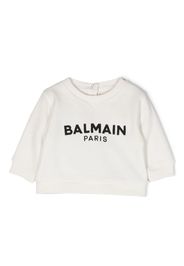 Balmain Kids logo-print cotton jumper - Bianco