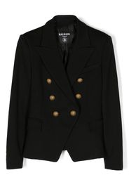 Balmain Kids embossed-button double-breasted blazer - Nero