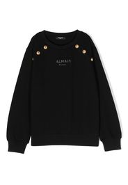 Balmain Kids logo-print distressed-effect sweatshirt - Nero