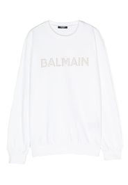 Balmain Kids logo-embellished cotton sweatshirt - Bianco