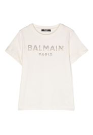 Balmain Kids rhinestone-embellished logo T-shirt - Bianco