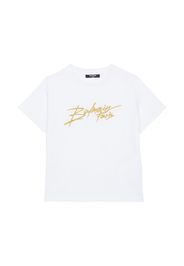 Balmain Kids logo-embroidered cotton T-shirt - Bianco