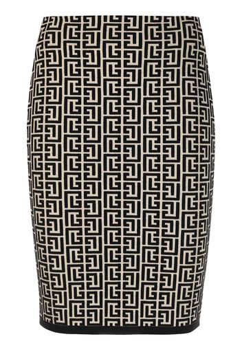 Balmain Gonna con effetto Jacquard - GFE IVOIRE / NOIR GFE