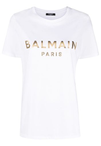 Balmain logo print T-shirt - Bianco