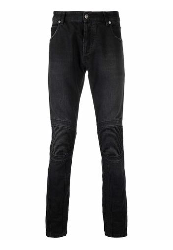 Balmain B-embroidered skinny jeans - Nero