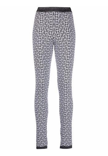 Balmain Leggings con monogramma - Bianco