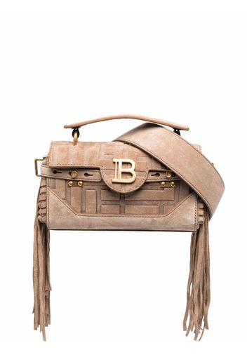 Balmain Borsa baguette B-Buzz 19 con frange - Toni neutri