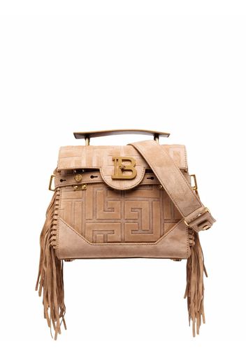 Balmain x Netflix fringed monogram B-Buzz 23 tote bag - Marrone