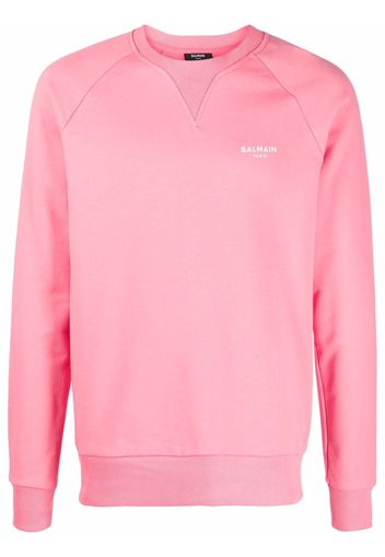 Balmain logo-print organic-cotton sweatshirt - Rosa