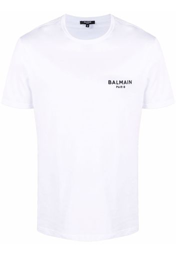 Balmain logo-embroidered cotton T-shirt - Bianco