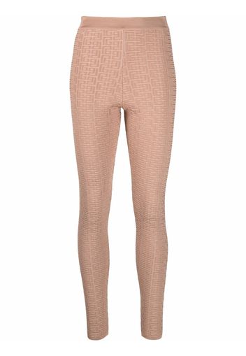 Balmain debossed monogram leggings - Toni neutri