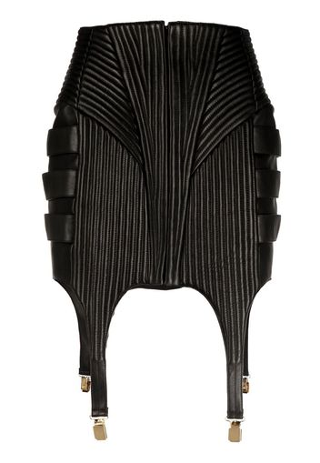 Balmain Minigonna in pelle - Nero