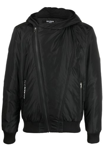 Balmain logo-print hooded jacket - Nero