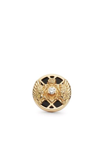 Balmain Orecchino a bottone Emblem in oro giallo 18kt con diamante