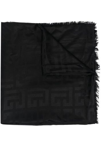 Balmain monogram-print scarf - Nero