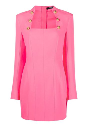 Balmain square-neck long-sleeve dress - Rosa