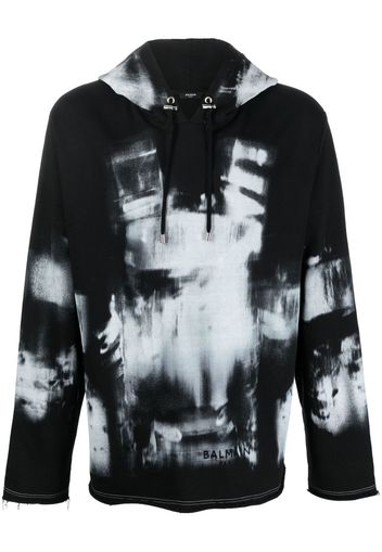 Balmain Felpa X-ray con stampa - Nero