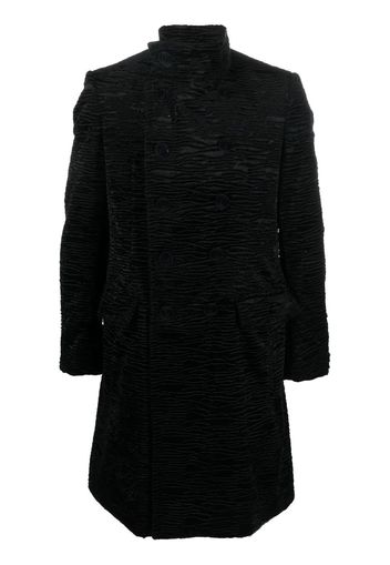 Balmain double-breasted cloqué coat - Nero