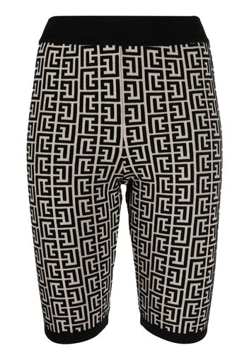 Balmain monogram-print knitted shorts - Toni neutri