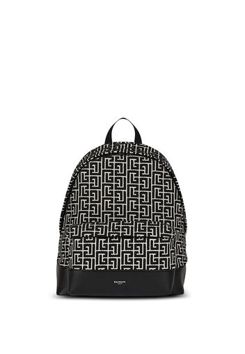 Balmain all-over logo-pattern backpack - Nero