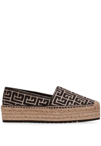 Balmain monogram platform espadrilles - Nero